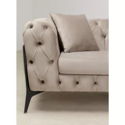 Sofas & Couches-KARE Design Sofa Bellissima 2-Sitzer Velvet Beige 200Cm