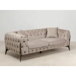 Sofas & Couches-KARE Design Sofa Bellissima 2-Sitzer Velvet Beige 200Cm