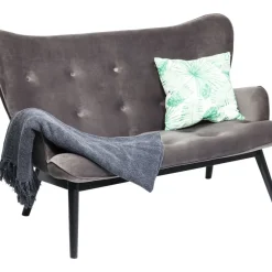 Sofas & Couches-KARE Design Sofa Black Vicky 2-Sitzer Velvet Grau