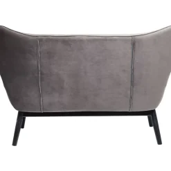 Sofas & Couches-KARE Design Sofa Black Vicky 2-Sitzer Velvet Grau