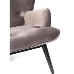 Sofas & Couches-KARE Design Sofa Black Vicky 2-Sitzer Velvet Grau