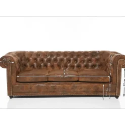 Sofas & Couches-KARE Design Sofa Cambridge 3-Sitzer Vintage Smart