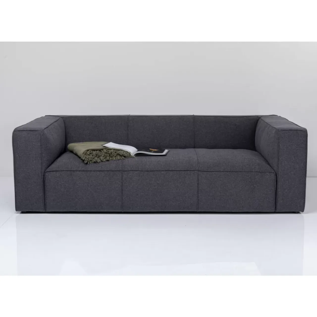 Sofas & Couches-KARE Design Sofa Cubetto 3-Sitzer Dunkelgrau 220Cm