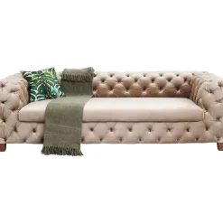 Sofas & Couches-KARE Design Sofa Desire 3-Sitzer Velvet Ecru