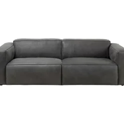 Sofas & Couches-KARE Design Sofa Henry 3-Sitzer Leder Grau