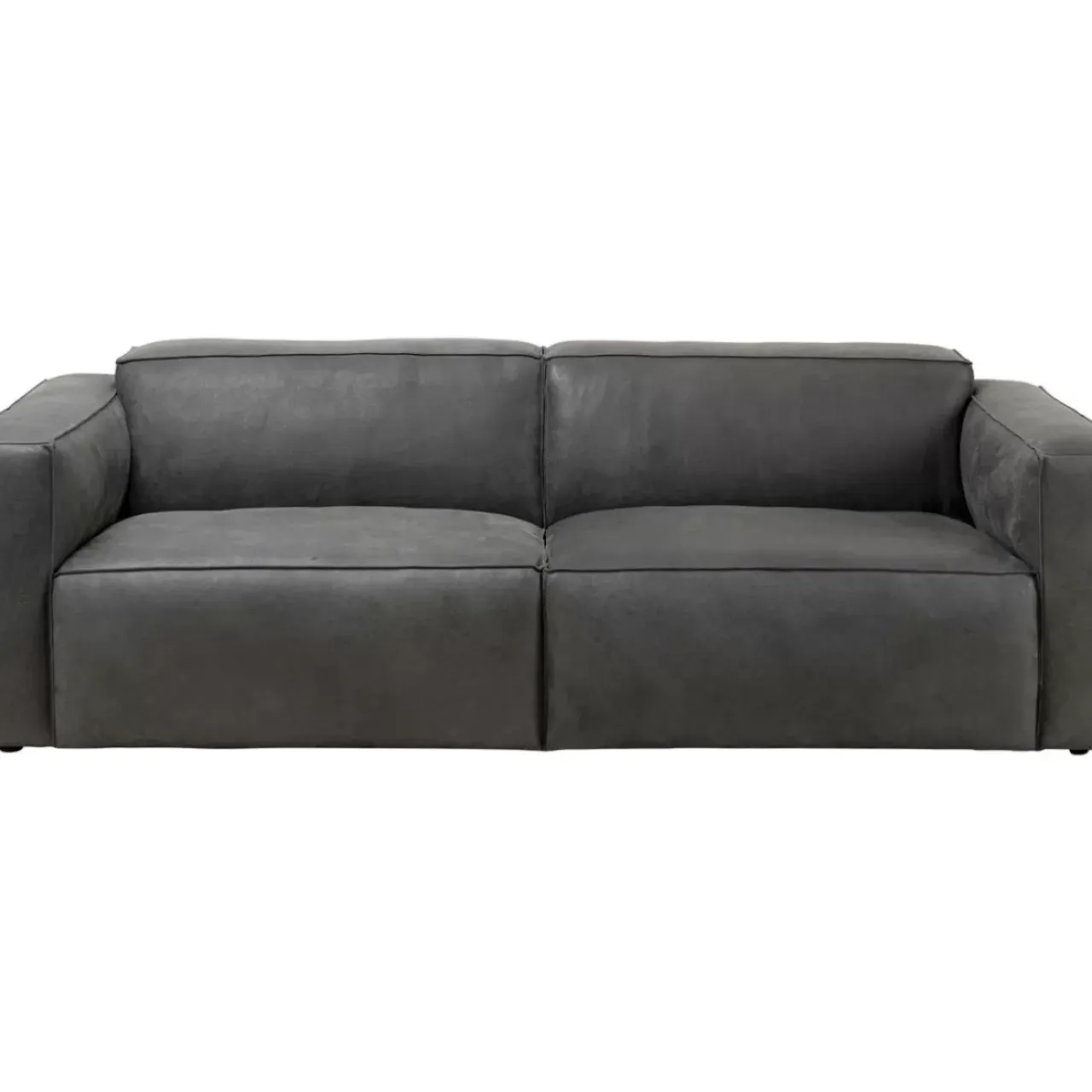 Sofas & Couches-KARE Design Sofa Henry 3-Sitzer Leder Grau
