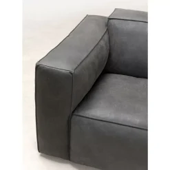 Sofas & Couches-KARE Design Sofa Henry 3-Sitzer Leder Grau