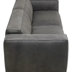 Sofas & Couches-KARE Design Sofa Henry 3-Sitzer Leder Grau