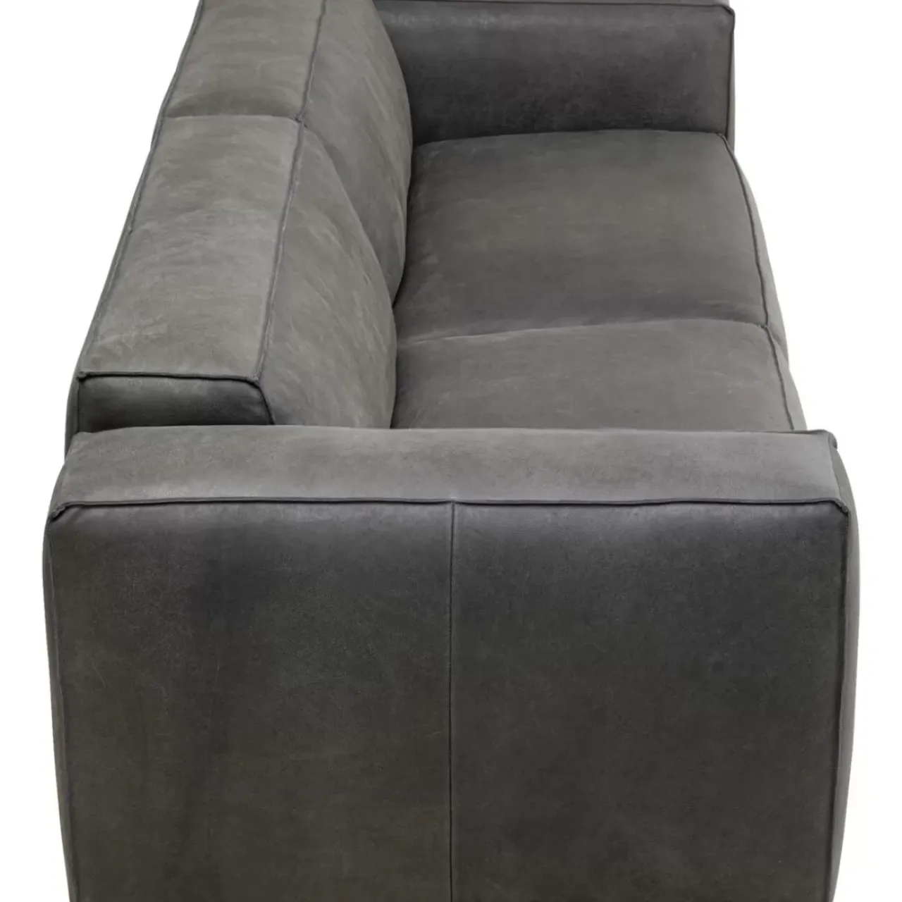 Sofas & Couches-KARE Design Sofa Henry 3-Sitzer Leder Grau