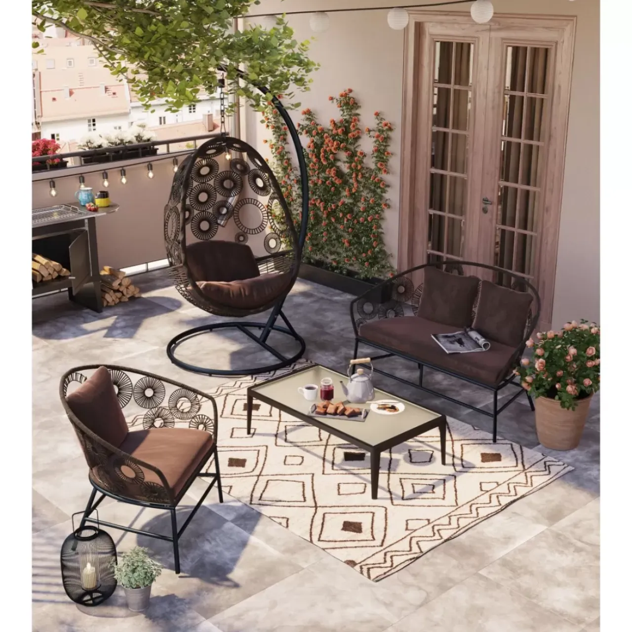 Outdoormöbel-KARE Design Sofa Ibiza Braun