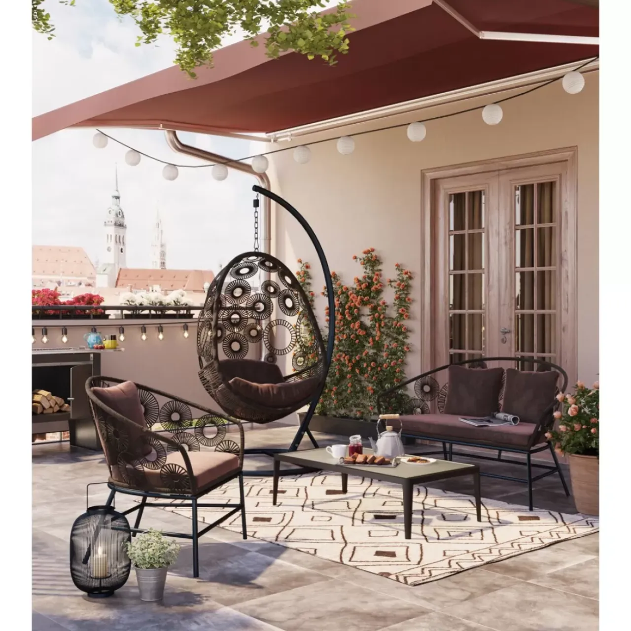 Outdoormöbel-KARE Design Sofa Ibiza Braun