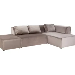 Sofas & Couches-KARE Design Sofa Infinity Velvet Taupe Rechts
