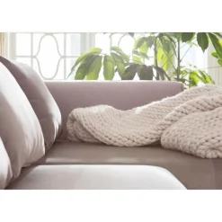 Sofas & Couches-KARE Design Sofa Infinity Velvet Taupe Rechts