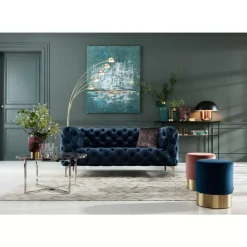 Sofas & Couches-KARE Design Sofa Look 2-Sitzer Velvet Blau
