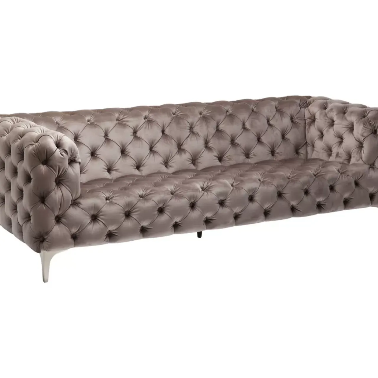 Sofas & Couches-KARE Design Sofa Look 3-Sitzer Velvet Grau