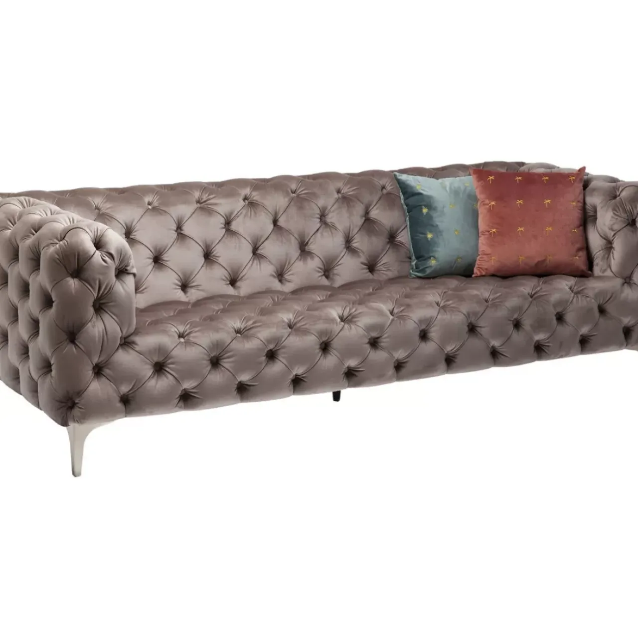 Sofas & Couches-KARE Design Sofa Look 3-Sitzer Velvet Grau