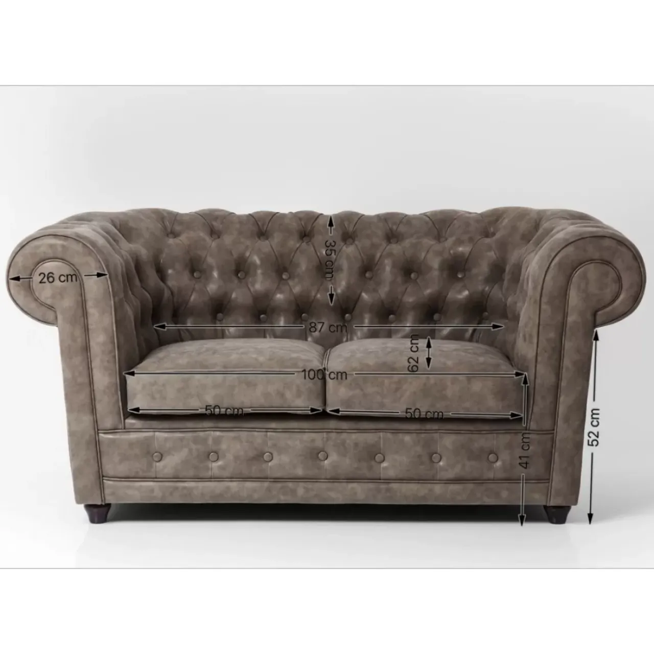 Sofas & Couches-KARE Design Sofa Oxford 2-Sitzer Vintage Smart