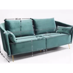 Sofas & Couches-KARE Design Sofa Vegas Forever 3-Sitzer Petrol