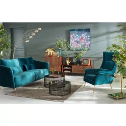 Sofas & Couches-KARE Design Sofa Vegas Forever 3-Sitzer Petrol