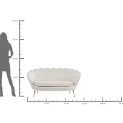 Sofas & Couches-KARE Design Sofa Water Lily 2-Sitzer Beige