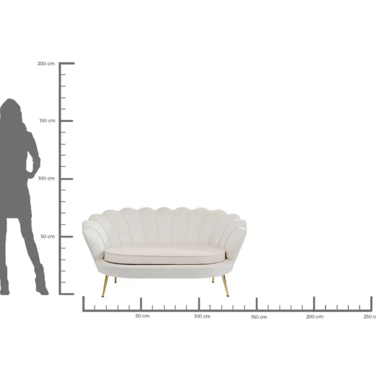 Sofas & Couches-KARE Design Sofa Water Lily 2-Sitzer Beige