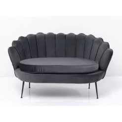 Sofas & Couches-KARE Design Sofa Water Lily 2-Sitzer Black Grau