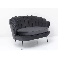 Sofas & Couches-KARE Design Sofa Water Lily 2-Sitzer Black Grau