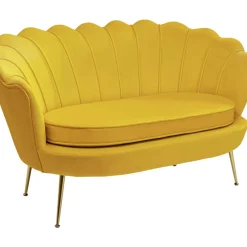 Sofas & Couches-KARE Design Sofa Water Lily 2-Sitzer Gelb 132Cm