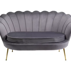 Sofas & Couches-KARE Design Sofa Water Lily 2-Sitzer Gold Grau