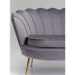 Sofas & Couches-KARE Design Sofa Water Lily 2-Sitzer Grau 132Cm