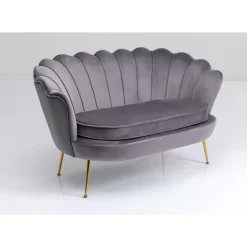 Sofas & Couches-KARE Design Sofa Water Lily 2-Sitzer Grau 132Cm