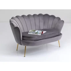 Sofas & Couches-KARE Design Sofa Water Lily 2-Sitzer Grau 132Cm