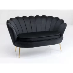 Sofas & Couches-KARE Design Sofa Water Lily 2-Sitzer Schwarz 132Cm