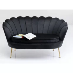 Sofas & Couches-KARE Design Sofa Water Lily 2-Sitzer Schwarz 132Cm
