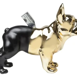 Deko & Geschenkartikel-KARE Design Spardose Bulldog Gold-Schwarz