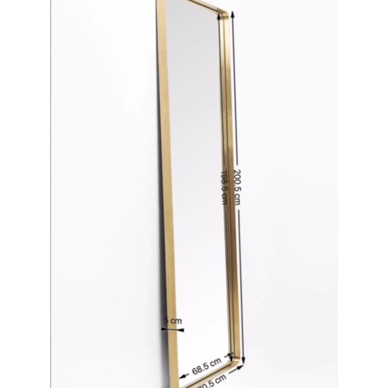 Spiegel-KARE Design Spiegel Curve Mo Brass 70X200Cm