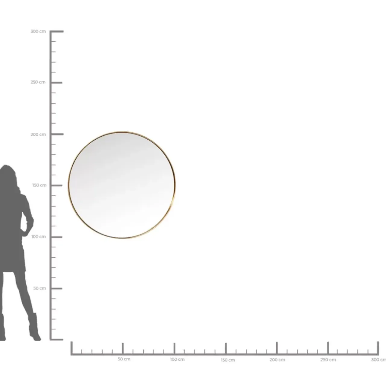 Spiegel-KARE Design Spiegel Curve Round Brass O100Cm