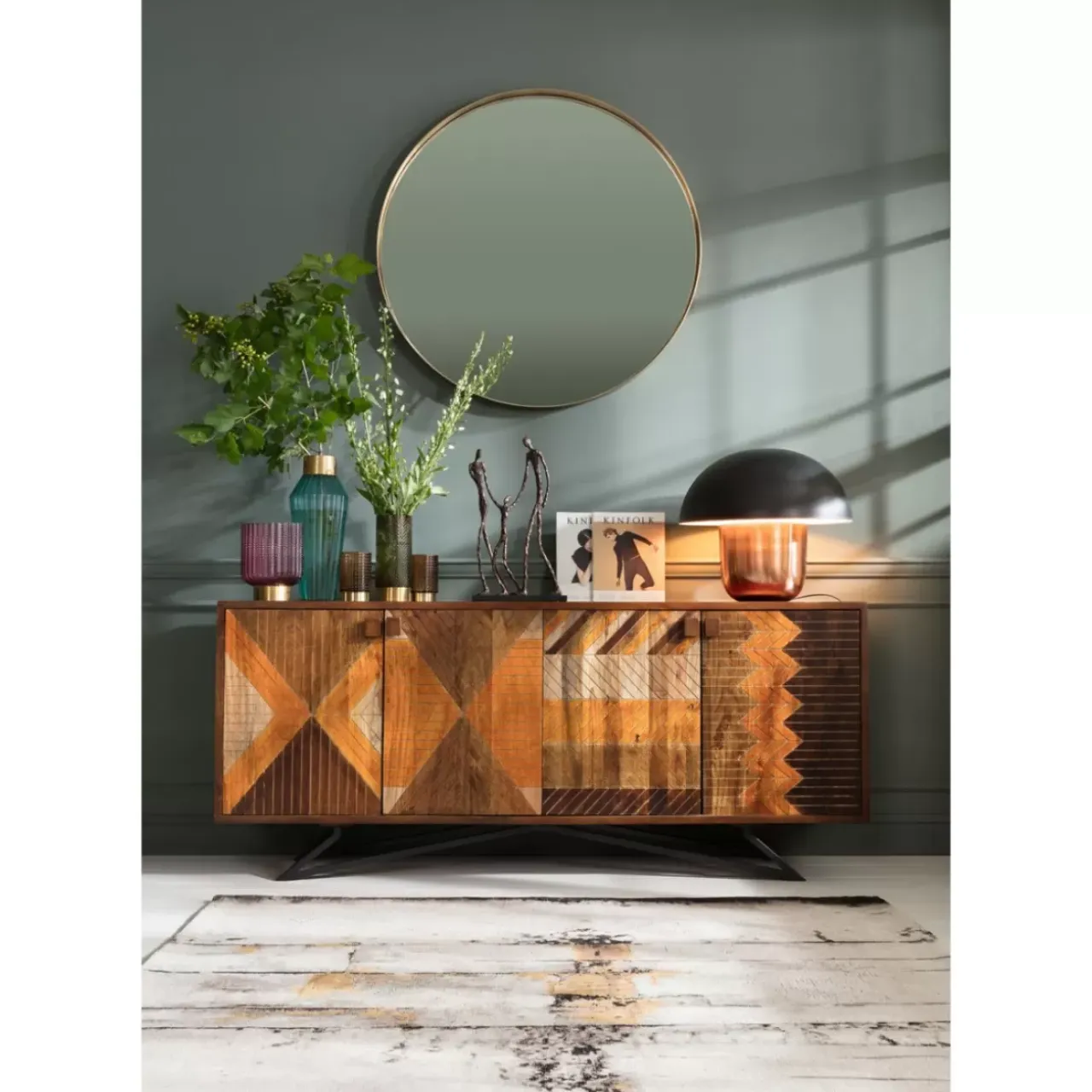 Spiegel-KARE Design Spiegel Curve Round Brass O100Cm