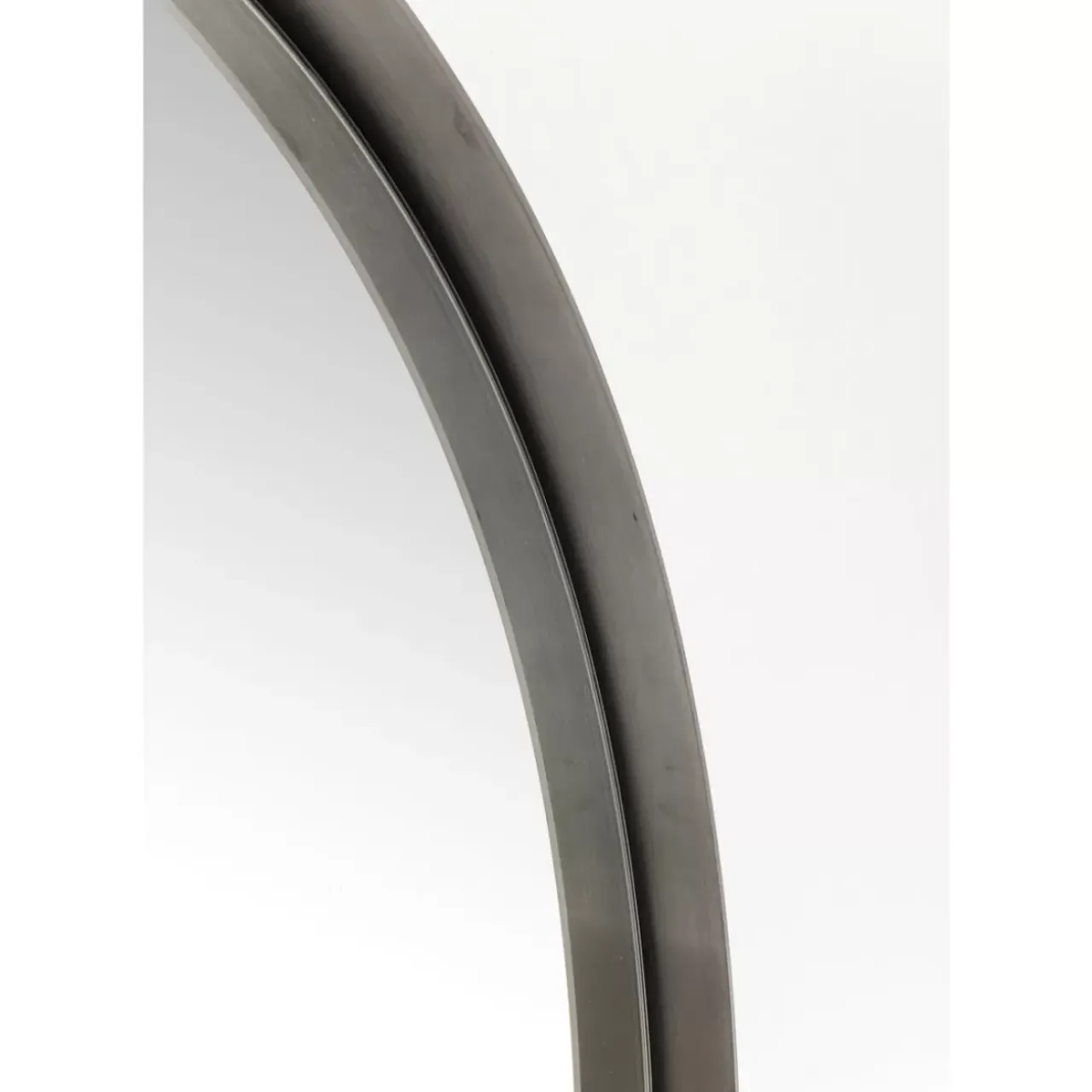 Spiegel-KARE Design Spiegel Curve Round Steel Nature O100Cm