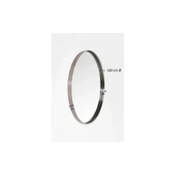 Spiegel-KARE Design Spiegel Curve Round Steel Nature O100Cm