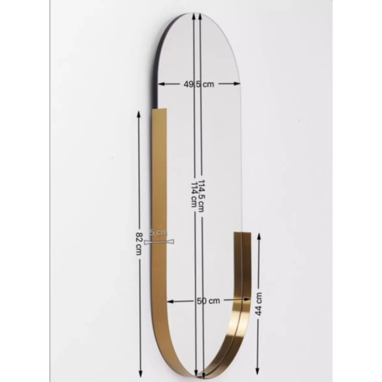 Spiegel-KARE Design Spiegel Hipster Oval 50X114Cm