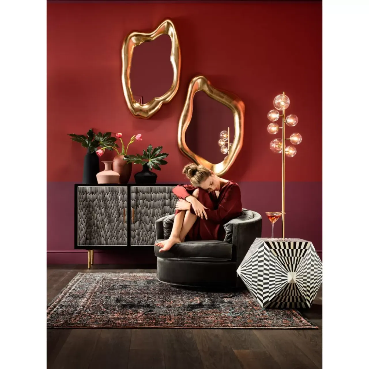 Spiegel-KARE Design Spiegel Hologram Gold 76X119Cm