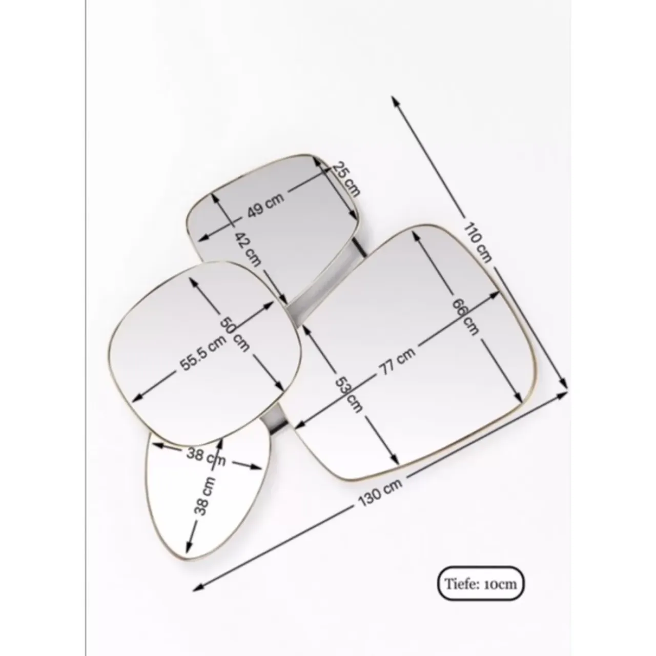 Spiegel-KARE Design Spiegel Shapes 130X110Cm
