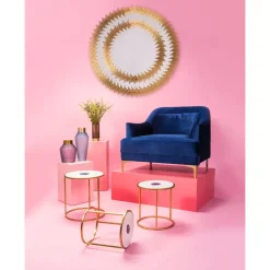 Spiegel-KARE Design Spiegel Solare Gold O132Cm