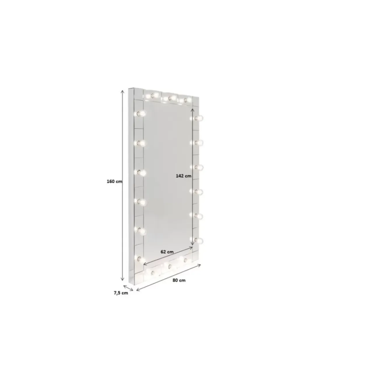 Leuchtobjekte-KARE Design Standspiegel Make Up 160X80