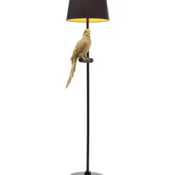 Steh & Bodenleuchten-KARE Design Stehleuchte Animal Parrot Gold 176Cm