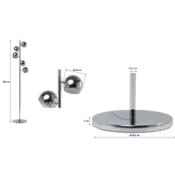 Steh & Bodenleuchten-KARE Design Stehleuchte Calotta Chrome 5Er