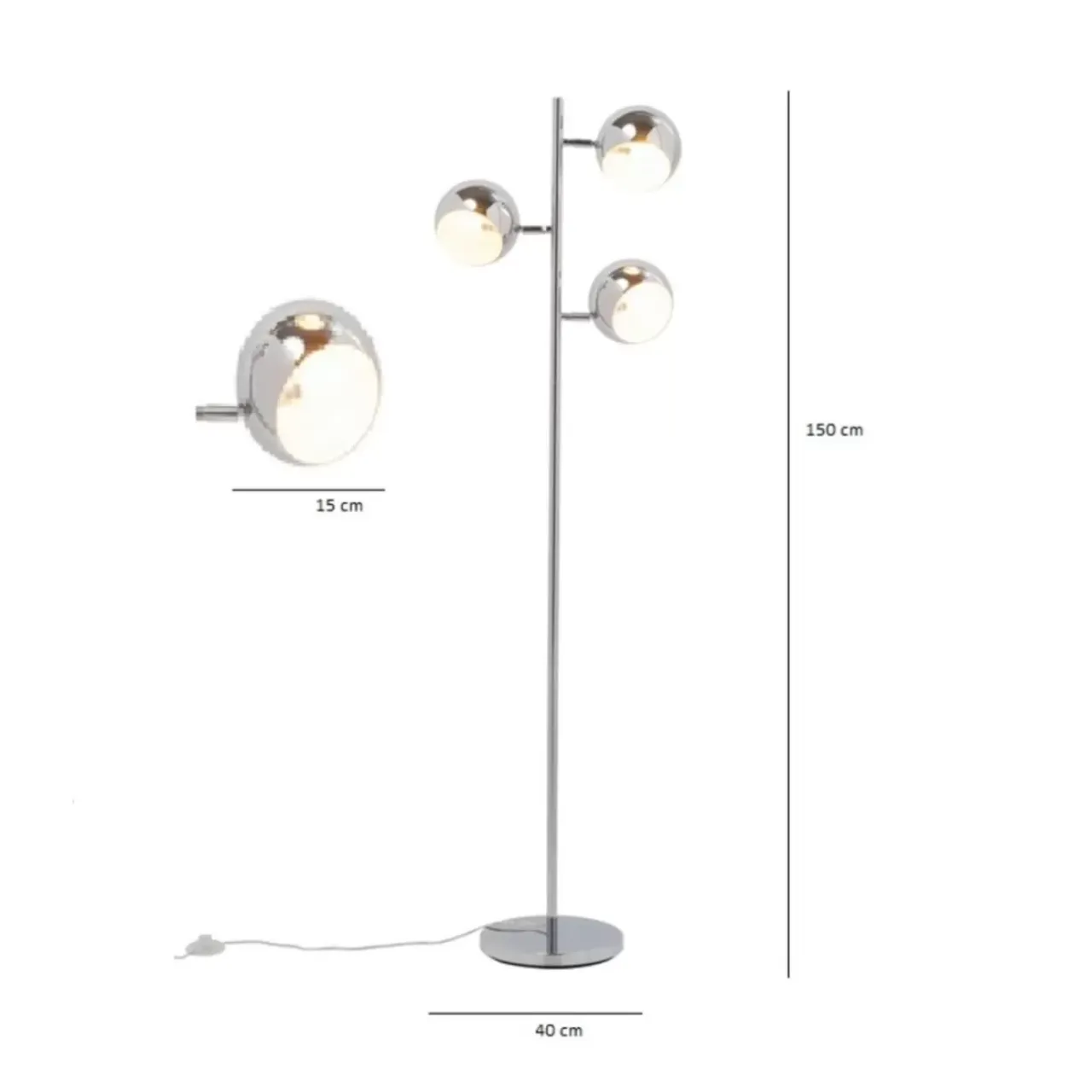 Steh & Bodenleuchten-KARE Design Stehleuchte Calotta Chrome