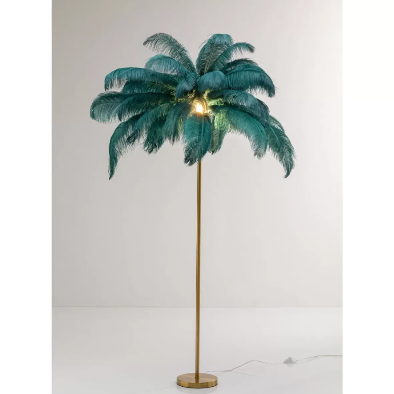 Steh & Bodenleuchten-KARE Design Stehleuchte Feather Palm Grun 165Cm