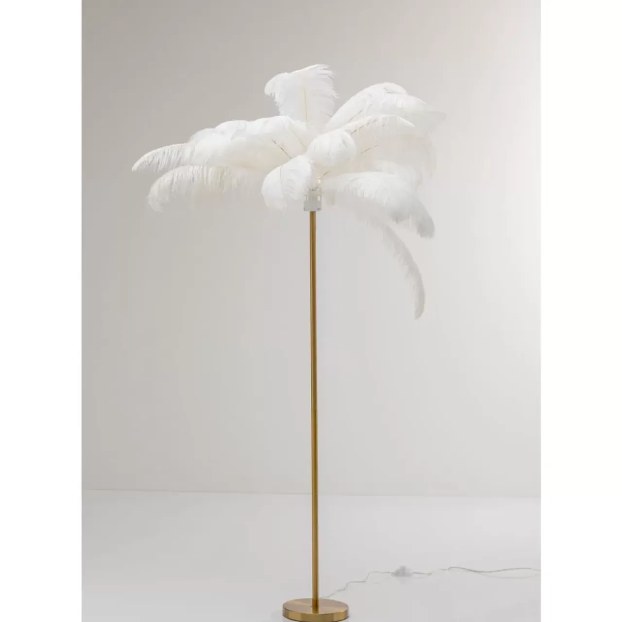 Steh & Bodenleuchten-KARE Design Stehleuchte Feather Palm Weis 165Cm